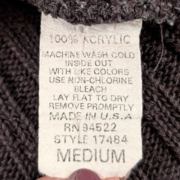 Vintage Knit Hoodie Sweater Women's Small/Medium Black - Picture 5 of 7